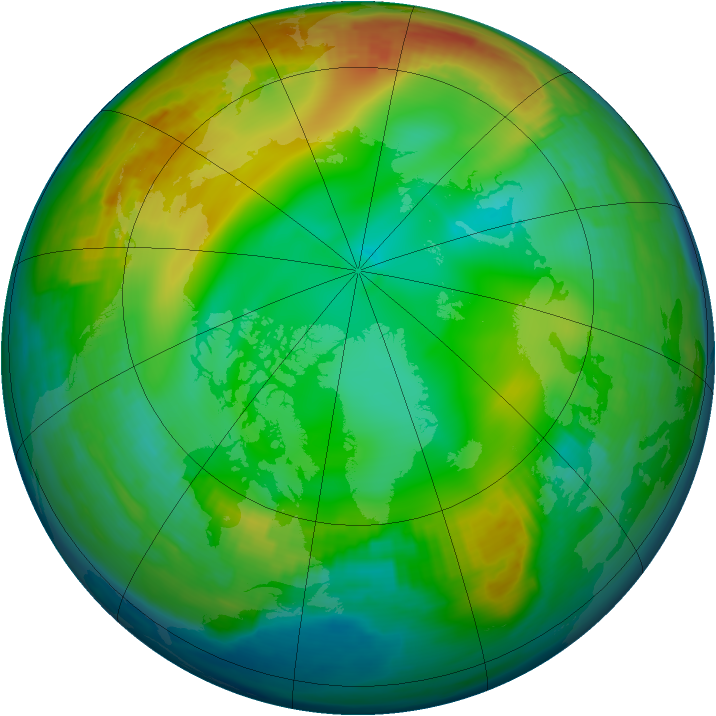Arctic ozone map for 05 January 2000